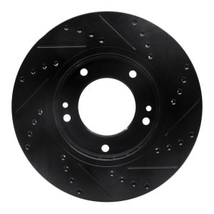 Kia Sorento Brake Rotor (1) - Front Left - R1 Concepts - Drilled & Slotted - Black - `03-`06